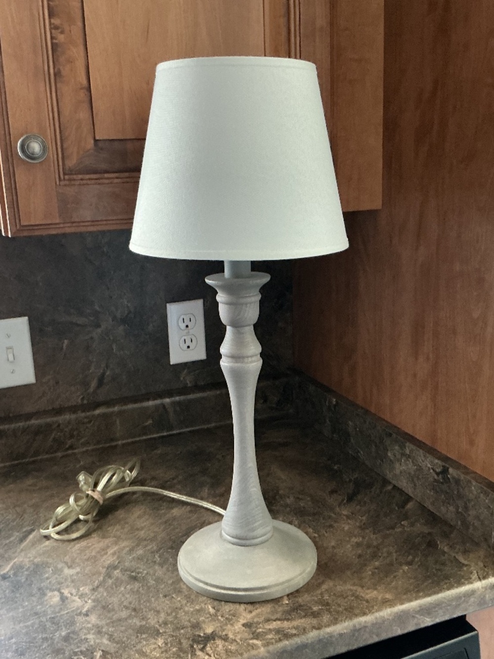 Gray Table Lamp w/Shade